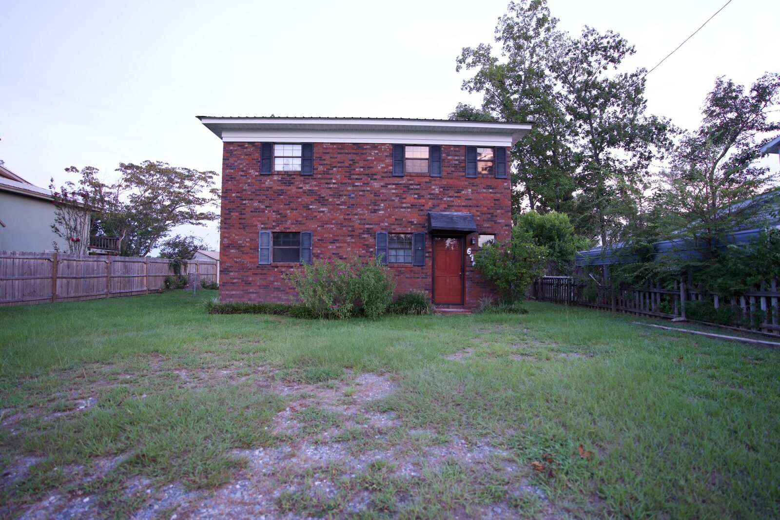 Two-story brick home exterior photography